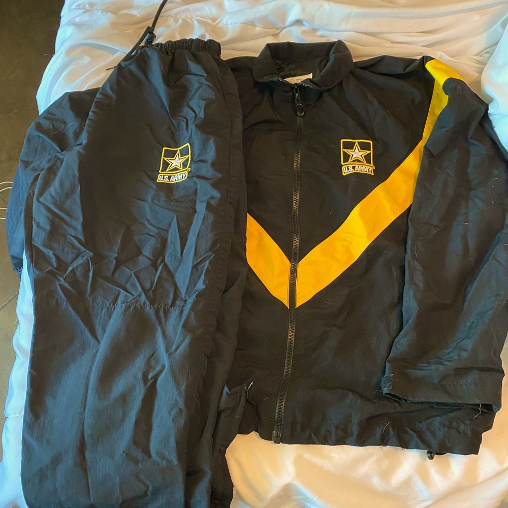 Army issue winter PTs. Windbreaker top and bottom